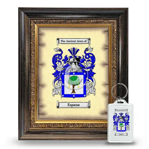 Espana Framed Coat of Arms and Keychain - Heirloom