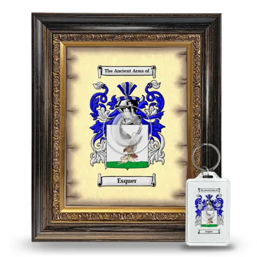 Esquer Framed Coat of Arms and Keychain - Heirloom