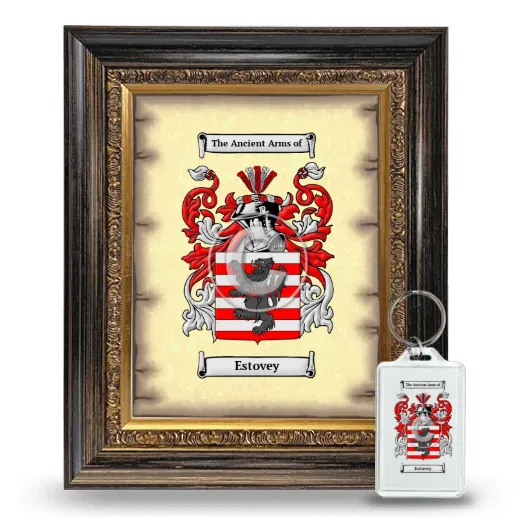 Estovey Framed Coat of Arms and Keychain - Heirloom