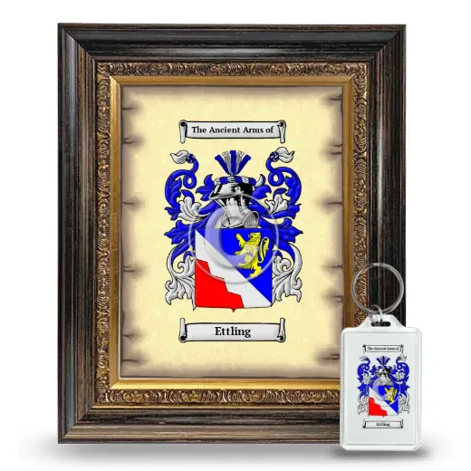 Ettling Framed Coat of Arms and Keychain - Heirloom