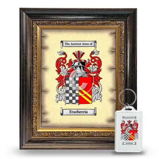 Etxeberria Framed Coat of Arms and Keychain - Heirloom