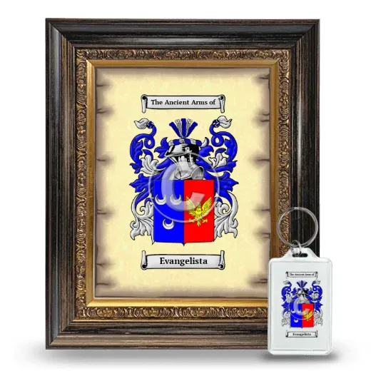 Evangelista Framed Coat of Arms and Keychain - Heirloom