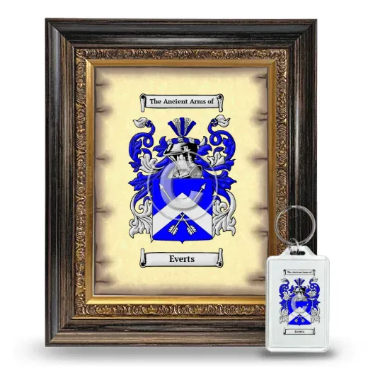 Everts Framed Coat of Arms and Keychain - Heirloom