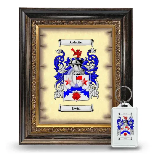 Ewin Framed Coat of Arms and Keychain - Heirloom