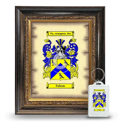 Falcon Framed Coat of Arms and Keychain - Heirloom