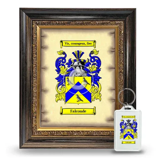 Falconde Framed Coat of Arms and Keychain - Heirloom