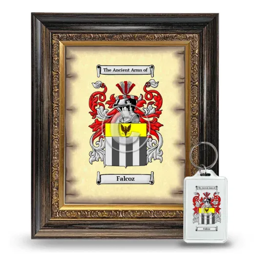 Falcoz Framed Coat of Arms and Keychain - Heirloom