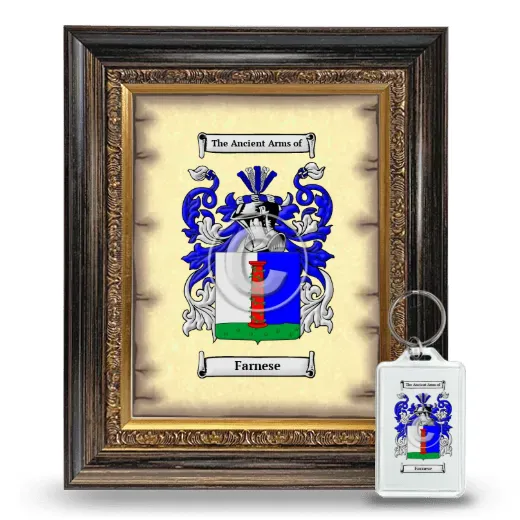 Farnese Framed Coat of Arms and Keychain - Heirloom