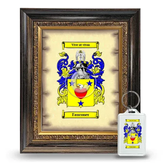 Fauconer Framed Coat of Arms and Keychain - Heirloom