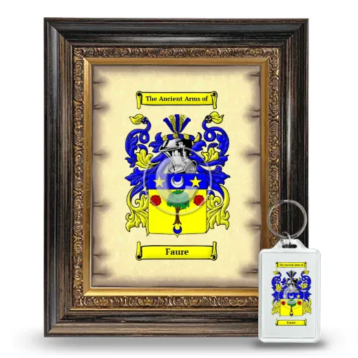 Faure Framed Coat of Arms and Keychain - Heirloom