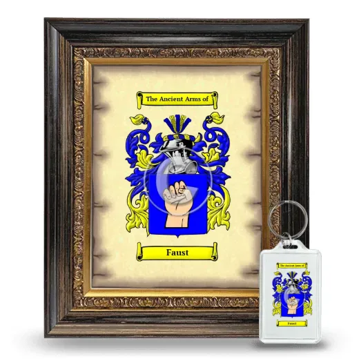 Faust Framed Coat of Arms and Keychain - Heirloom