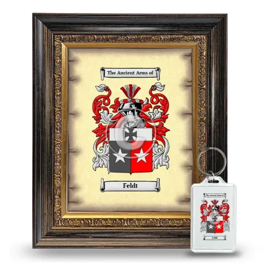 Feldt Framed Coat of Arms and Keychain - Heirloom