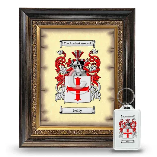 Felty Framed Coat of Arms and Keychain - Heirloom