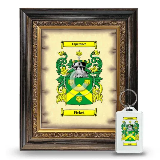 Ficket Framed Coat of Arms and Keychain - Heirloom