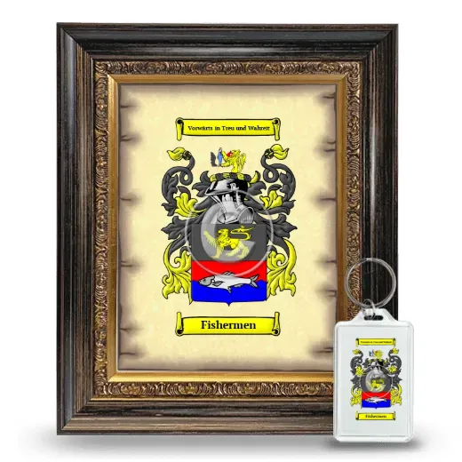 Fishermen Framed Coat of Arms and Keychain - Heirloom
