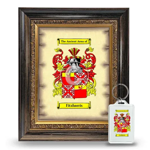 Fitzharris Framed Coat of Arms and Keychain - Heirloom