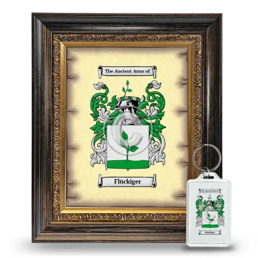 Flückiger Framed Coat of Arms and Keychain - Heirloom