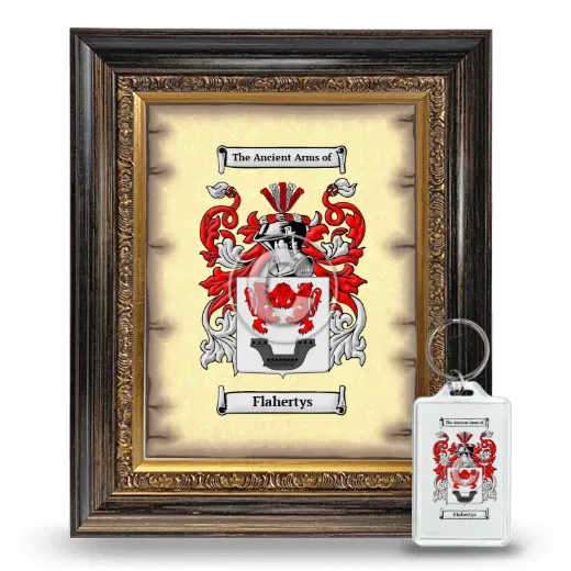Flahertys Framed Coat of Arms and Keychain - Heirloom