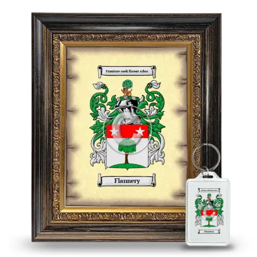 Flannery Framed Coat of Arms and Keychain - Heirloom