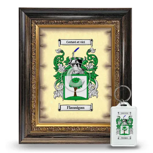 Flannigan Framed Coat of Arms and Keychain - Heirloom