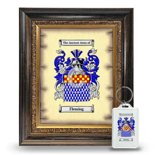 Fleming Framed Coat of Arms and Keychain - Heirloom