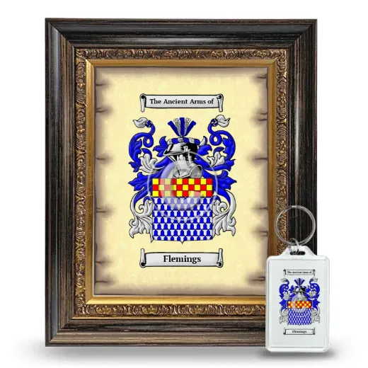 Flemings Framed Coat of Arms and Keychain - Heirloom