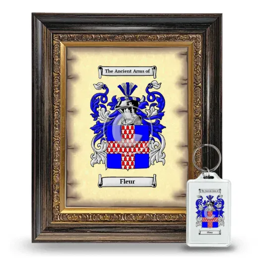 Fleur Framed Coat of Arms and Keychain - Heirloom