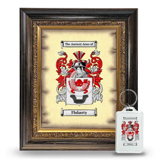 Fluharty Framed Coat of Arms and Keychain - Heirloom