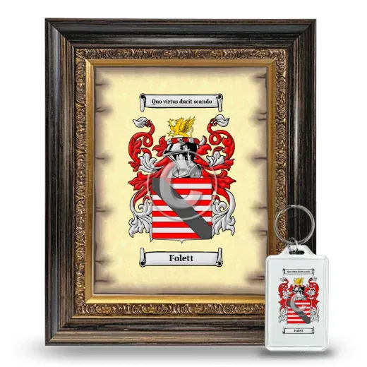 Folett Framed Coat of Arms and Keychain - Heirloom