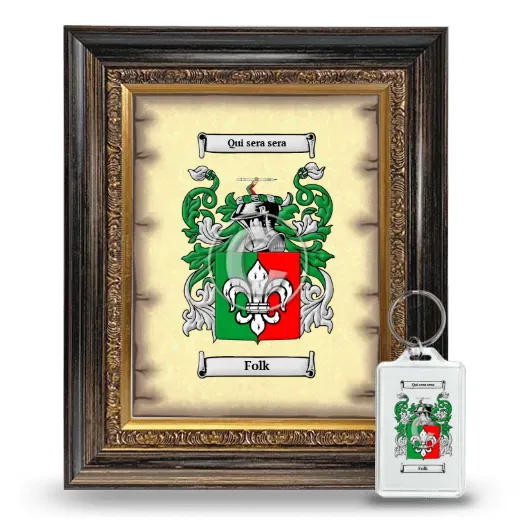 Folk Framed Coat of Arms and Keychain - Heirloom
