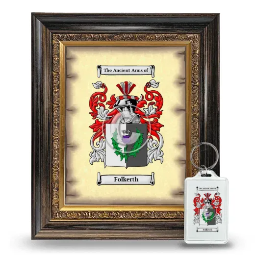 Folkerth Framed Coat of Arms and Keychain - Heirloom