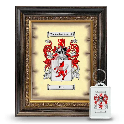 Fox Framed Coat of Arms and Keychain - Heirloom