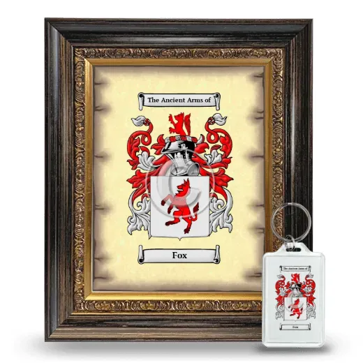 Fox Framed Coat of Arms and Keychain - Heirloom