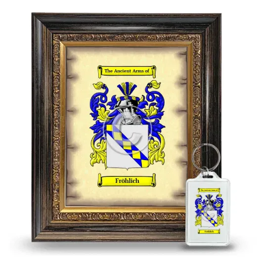 Fröhlich Framed Coat of Arms and Keychain - Heirloom