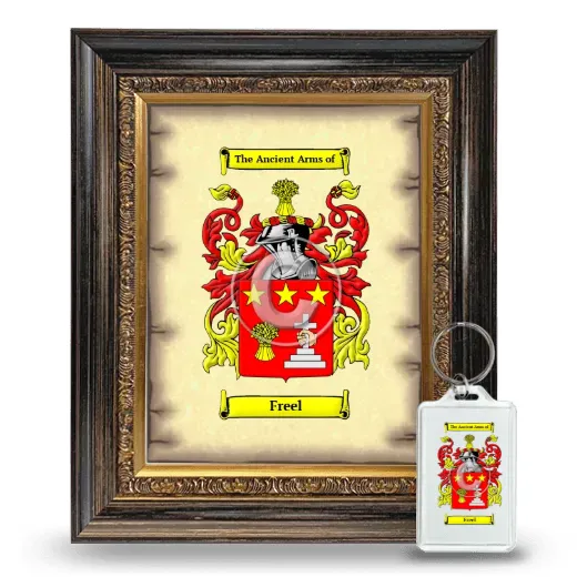 Freel Framed Coat of Arms and Keychain - Heirloom