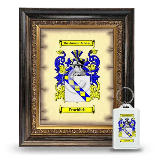 Froehlich Framed Coat of Arms and Keychain - Heirloom