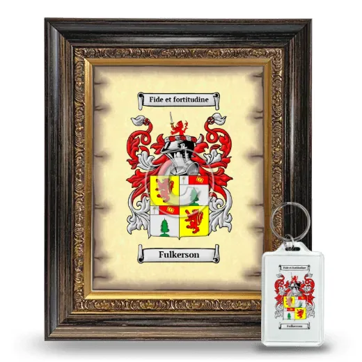 Fulkerson Framed Coat of Arms and Keychain - Heirloom