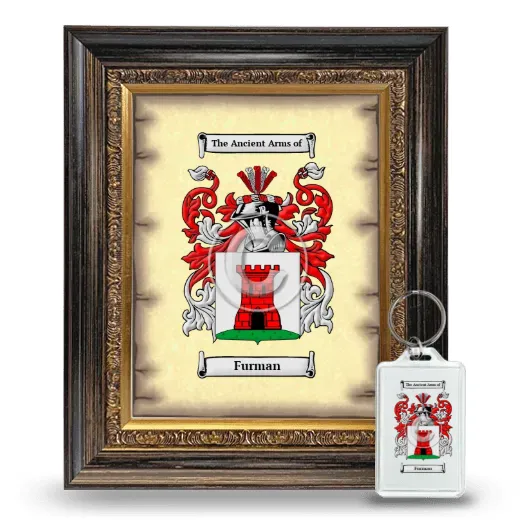 Furman Framed Coat of Arms and Keychain - Heirloom