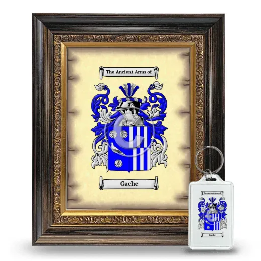 Gache Framed Coat of Arms and Keychain - Heirloom