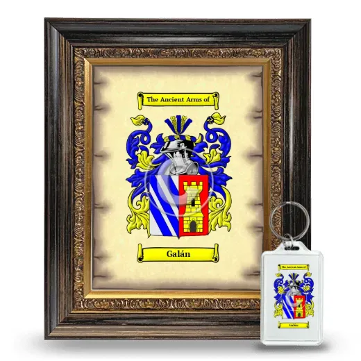 Galán Framed Coat of Arms and Keychain - Heirloom