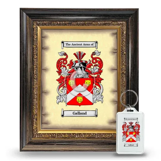 Galland Framed Coat of Arms and Keychain - Heirloom