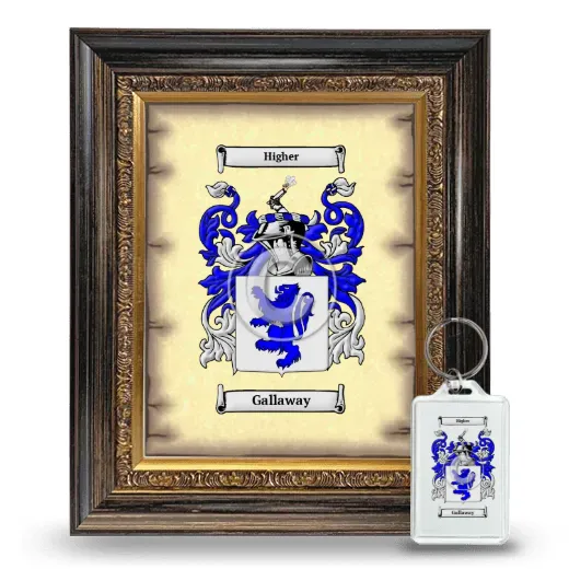 Gallaway Framed Coat of Arms and Keychain - Heirloom