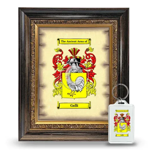 Galli Framed Coat of Arms and Keychain - Heirloom