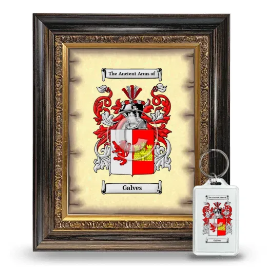 Galves Framed Coat of Arms and Keychain - Heirloom