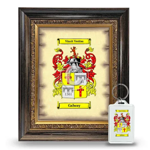 Galway Framed Coat of Arms and Keychain - Heirloom
