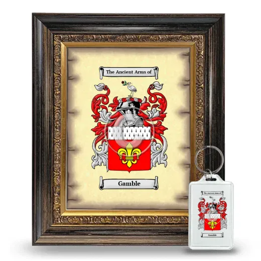 Gamble Framed Coat of Arms and Keychain - Heirloom