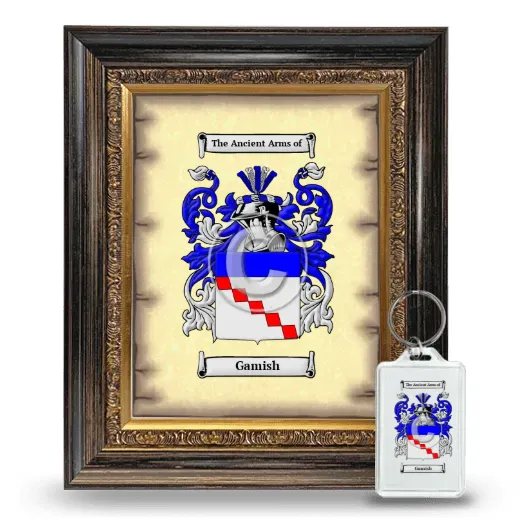 Gamish Framed Coat of Arms and Keychain - Heirloom