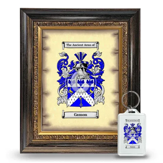 Gamon Framed Coat of Arms and Keychain - Heirloom