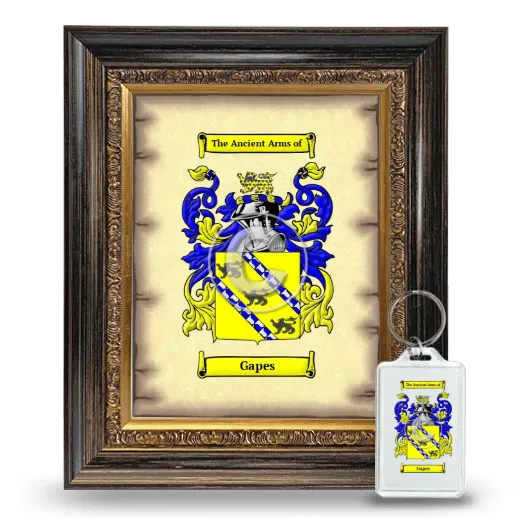 Gapes Framed Coat of Arms and Keychain - Heirloom