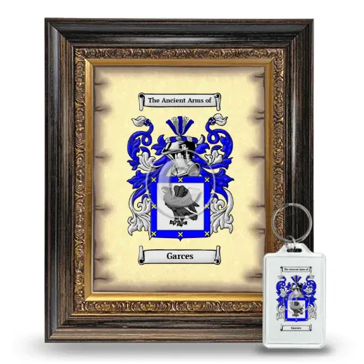 Garces Framed Coat of Arms and Keychain - Heirloom